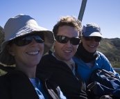 Riding the chairlift down to Thredbo village