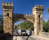 The Tank crossing the bridge out of Kangaroo Valley