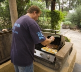 Andrew cooking up a storm for breakfast