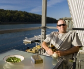 Jarrid kicking back at Lake Conjola