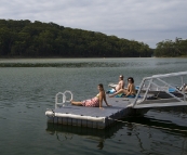 Lisa, Jarrid and Jacque relaxing at Lake Conjola