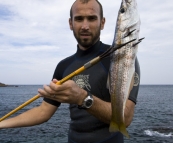 Sam and a sizey Sand Whiting at Aragunnu