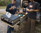 Cleaning Balmain Bugs and King Prawns at Aragunnu in Mimosa Rocks National Park