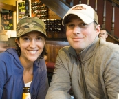 Jarrid and Jacuqe at the Old City Bank pub in Katoomba