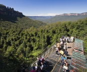 The Scenic Railway with the Three Sisters in the background