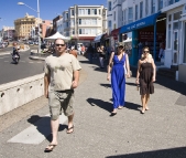 Jarrid, Jacque and Lisa cruising the esplanade at Bondi