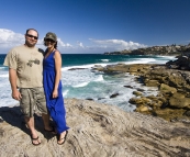 Jarrid and Jacque near Tamarama Beach on the walk between Bondi and Bronte