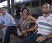 Jarrid, Jacque and Sam at Central train station