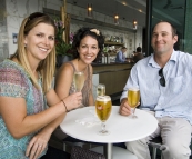 Enjoying  beer and some buubly at ECQ overlooking Circular Quay