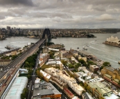 View of Circular Quay from the Shangri-La cocktail bar