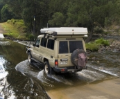 Crossing one of the many water-covered causeways into Barrington Tops National Park