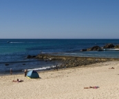 One of the many picturesque beaches around Forster