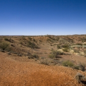 Lisa walking around the Henbury meteorite crater