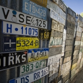 Number plate fence at the Daly Waters pub