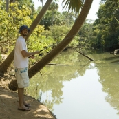 Sam fishing in Waterhous River