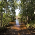 The ominous creek crossing on the road into Tjaynera Falls