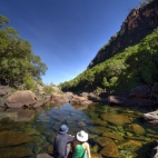 Sam and Lisa admiring the gorge at Jim Jim Falls