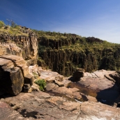 The top of Twin Falls and the gorge in the distance