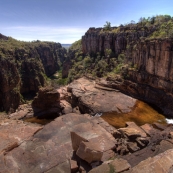 The top of Twin Falls and the gorge in the distance