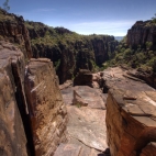 The top of Twin Falls and the gorge in the distance