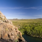 The Gunlom plunge pool from the top of the waterfall