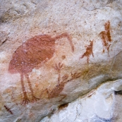 The Aboriginal art along the cliffs of Joe's Creek Walk in Gregory National Park