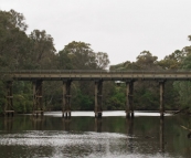 Bridge over the Blackwood River near our campsite at Chapman Pool