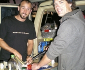 Chris and Sam preparing dinner at Waddy Point