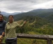 Lisa and Gina at one of the lookouts on the Lions Road