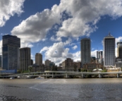 Panoramic of Brisbane from South Bank