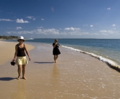 Cheryl and Lisa on the beach at Inskip