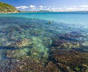 Randy waiting for a wave at Tea Tree Bay