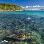 Randy waiting for a wave at Tea Tree Bay