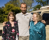 Sam and his aunt Anita (on the left)