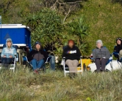 The five of us watching the moon at Guruman