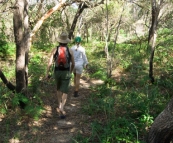 Chris and Lisa walking to the Wungul Sandblow