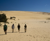 Lisa, Chris, Sarah and James on the vast expanse of the Wungul Sandblow