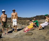 Chris, Sam, Sarah, James and Lisa at Champagne Pools