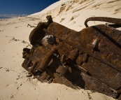 An old engine block rusting away at Sandy Cape