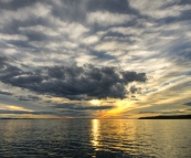 Brilliant sunset over the mainland from Manta Ray