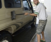 Sam taking care of The Tank in Rainbow Beach