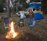 Chris and Lisa on the banks of the Dawson River near Moura