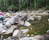 Lisa negotiating one of the creek crossings along Finch Hatton Gorge