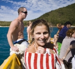 Lisa after snorkeling on the reef at Border Island