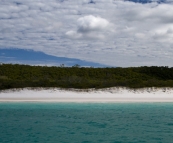 Brilliant white sand of Whitehaven Beach on Whitsunday Island