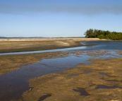 The beach in front of our campsite at Toomulla