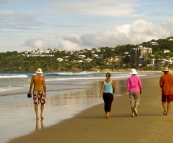 Sam, Lisa, Jenni and Randy with Coolum in the background