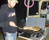 Sam manning the BBQ at Wongai camping area