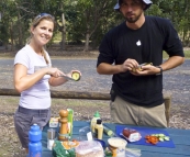 Lisa and Sam making lunch at Cania Gorge