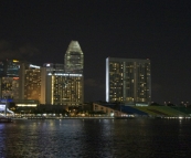 Downtown Singapore by night